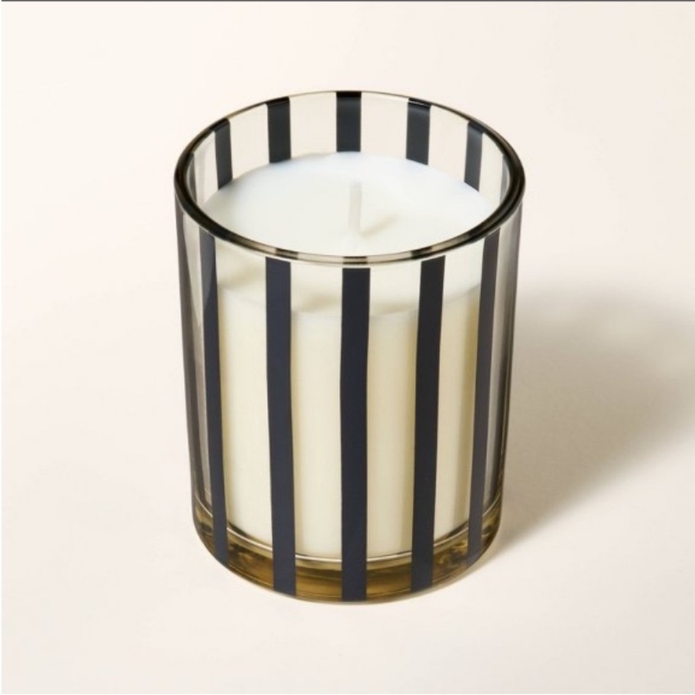 Kate spade x Target mini scented candle black striped jar 3.5oz face in the sun